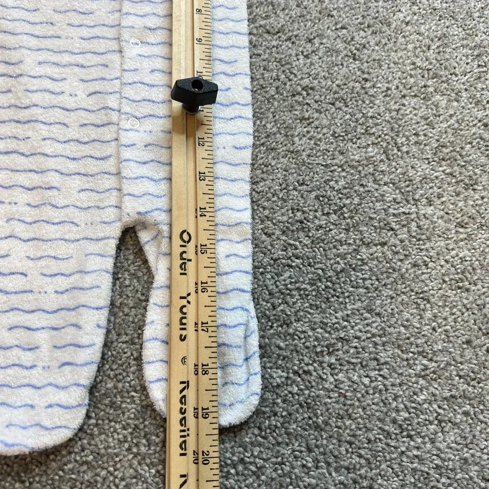 vtgs Small Steps Baby Sleeper 0-3 Months‎ Footed Blue White Terry Cloth Pajamas